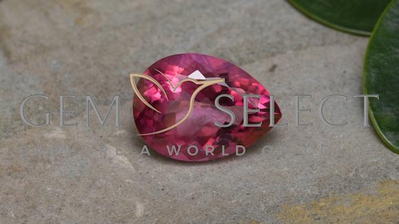 6.76カラットの天然ホットピンクトパーズ、洋梨の形、VVS-VS
